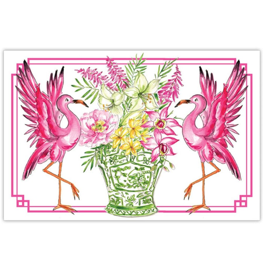 Home & Entertaining Rosanne Beck | Handpainted Flamingos Placemats