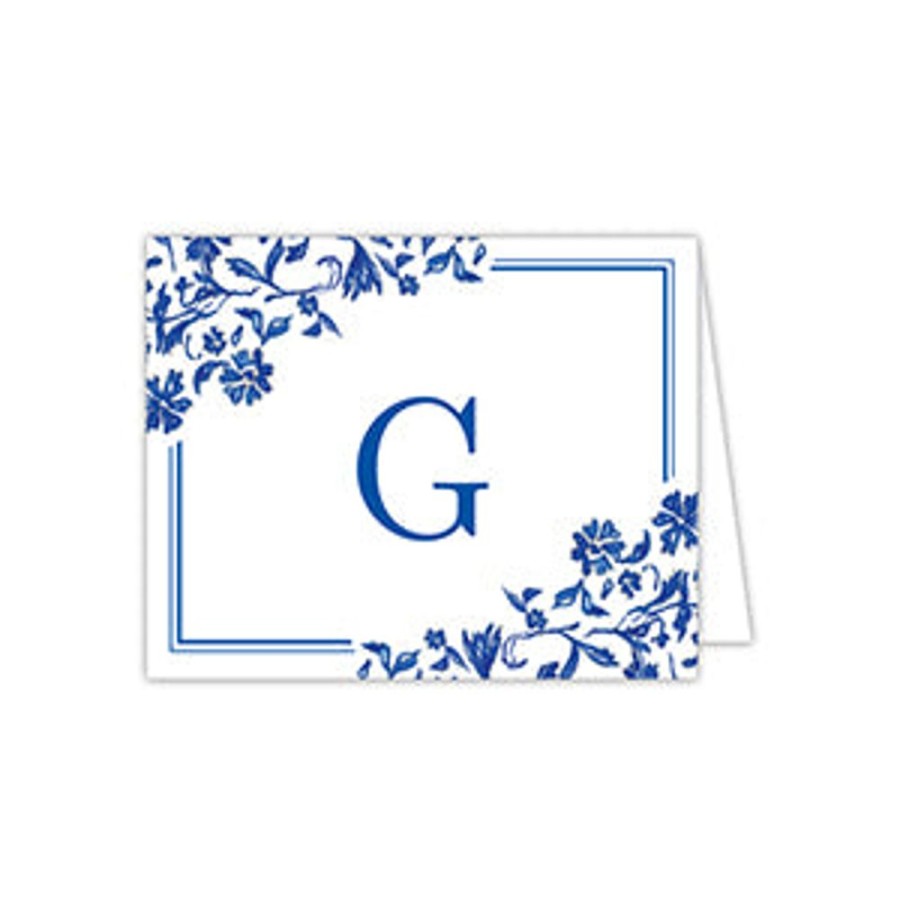 Notes & Pads Rosanne Beck | Blue And White Monogram G Folded Note