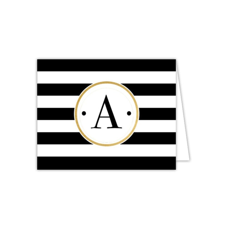 Monograms Rosanne Beck | Black Stripe A Folded Note