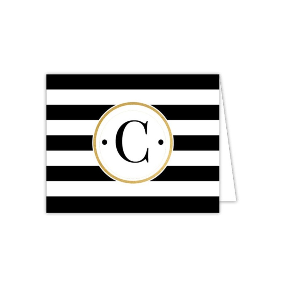 Monograms Rosanne Beck | Black Stripe C Folded Note