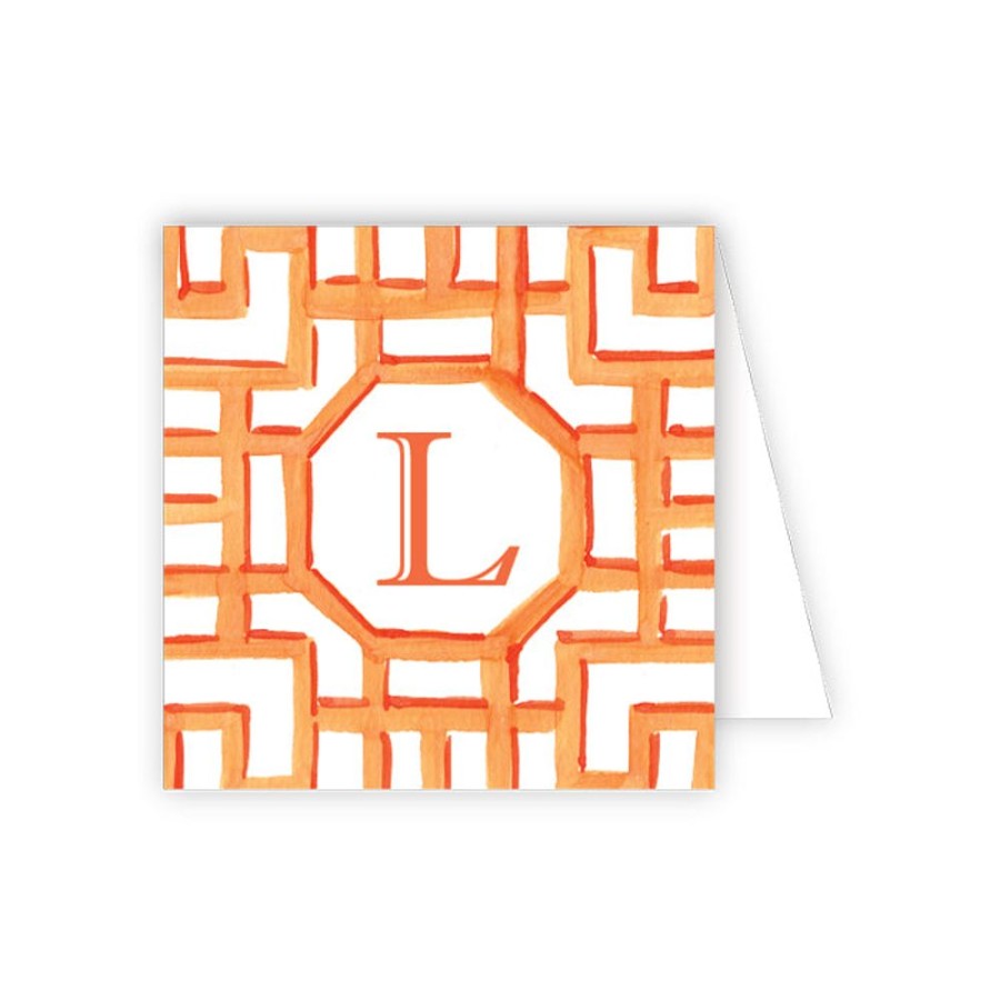 Monograms Rosanne Beck | Lattice Monogram L Enclosure Card