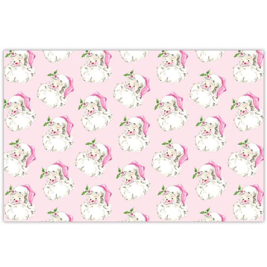 Home & Entertaining Rosanne Beck | Pink Santa Pattern Placemats