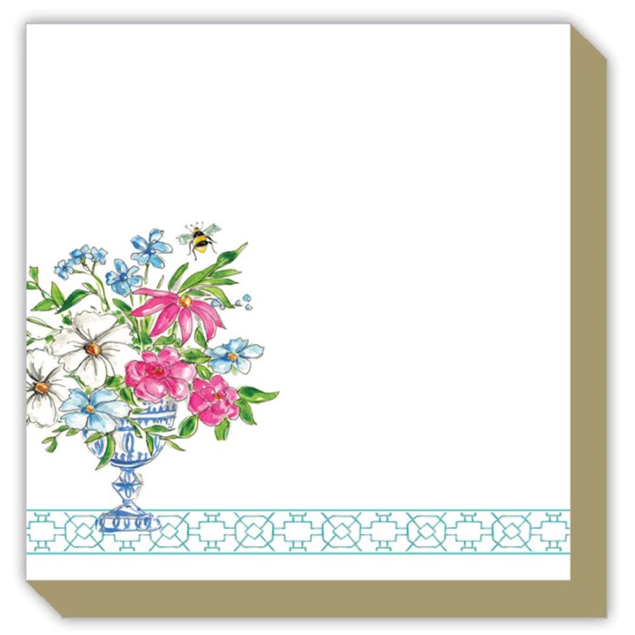 Notes & Pads Rosanne Beck | Turquoise Wonderland Floral Arrangement Luxe Notepad