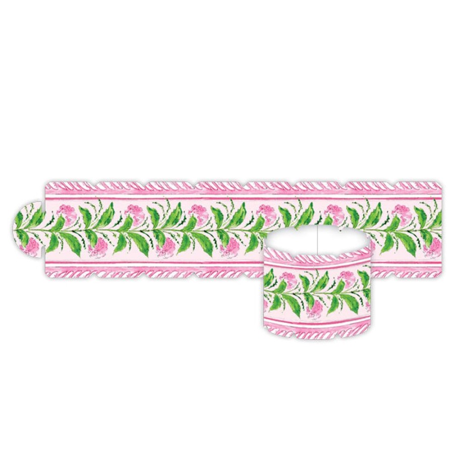 Home & Entertaining Rosanne Beck | Pink Hydrangea Stripe Napkin Ring