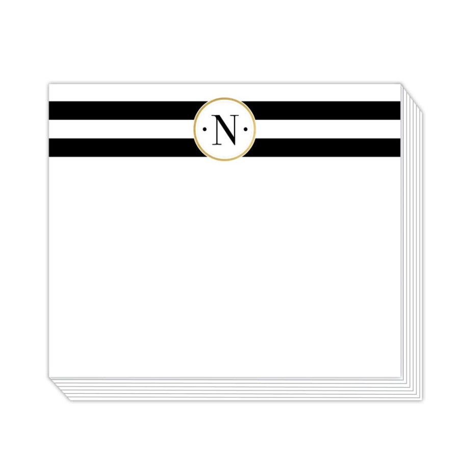 Monograms Rosanne Beck | Black Stripe N Notepad