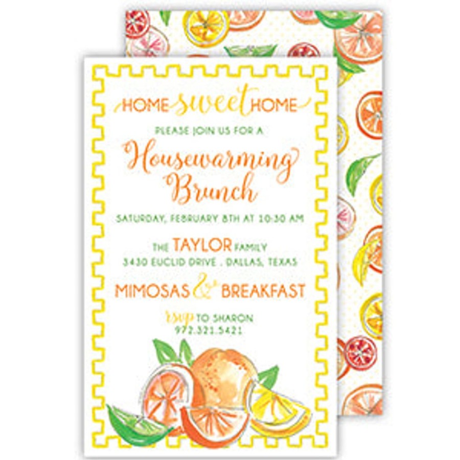 Invitations Rosanne Beck | Handpainted Citrus Fruit Large Flat Invitation