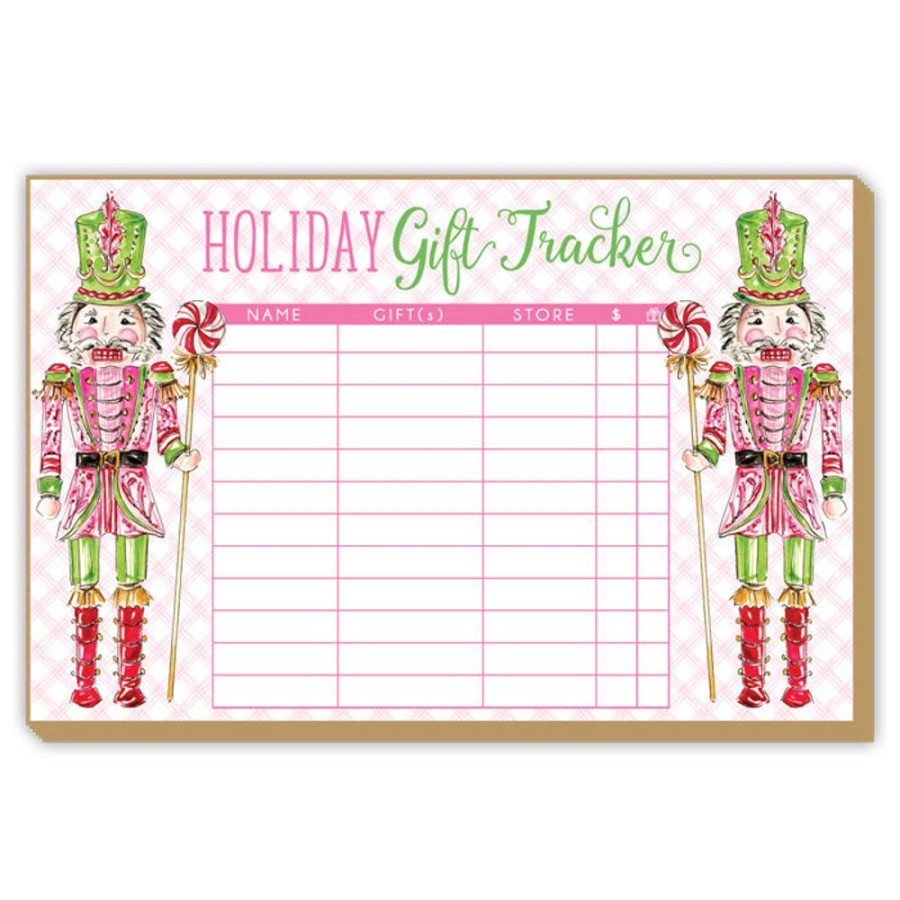 Seasonal Rosanne Beck | Pink Peppermint Nutcrackers Luxe Large Notepad