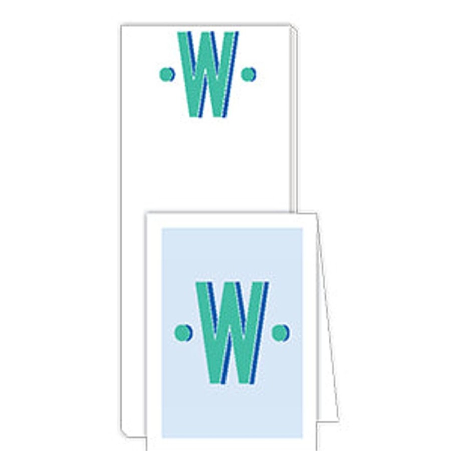 Monograms Rosanne Beck | Color Block Monogram W Notepad Note Set