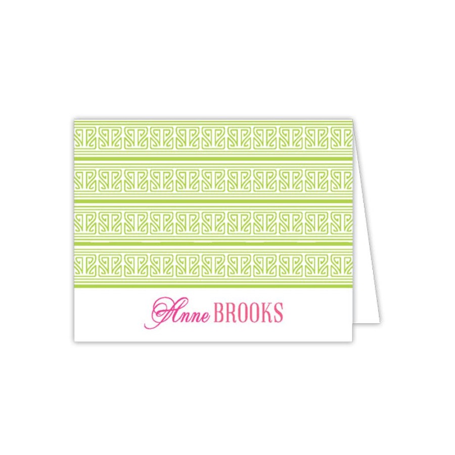 Notes & Pads Rosanne Beck | Asian Stripe Lime Folded Note