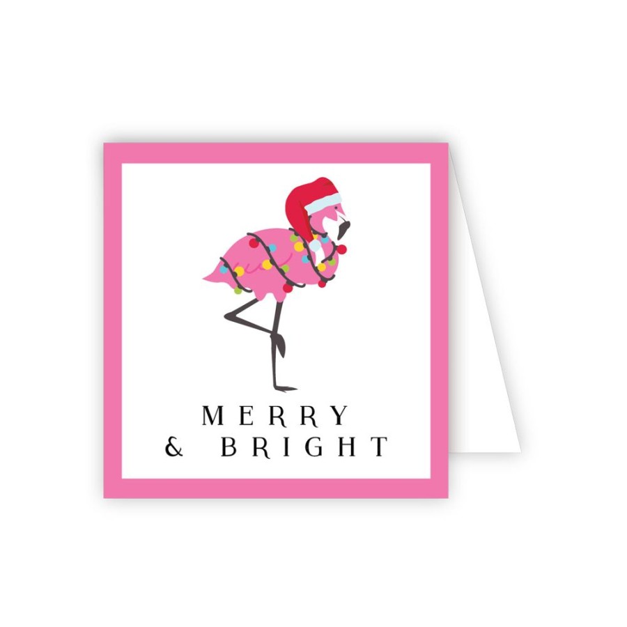 Seasonal Rosanne Beck | Merry And Bright Flamingo Enclosure Card