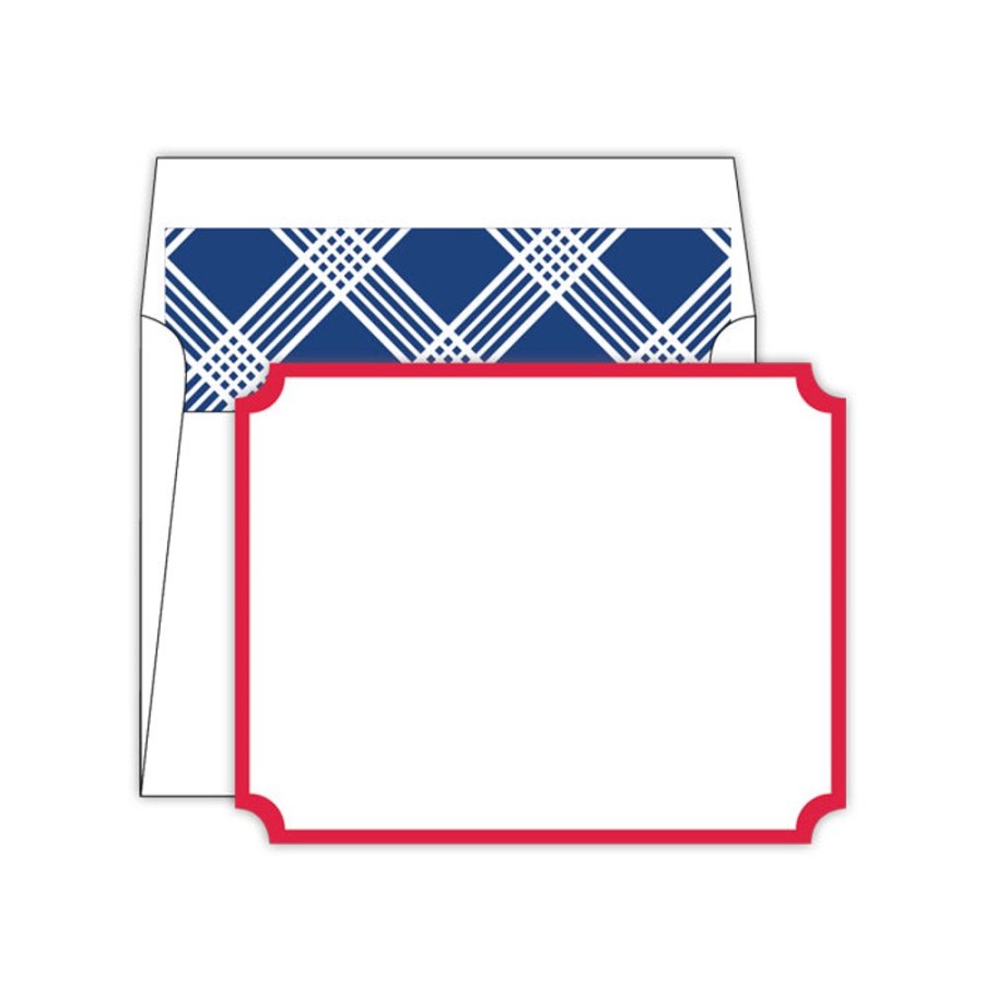 Notes & Pads Rosanne Beck | Blue And White Criss-Cross Die-Cut Social Set