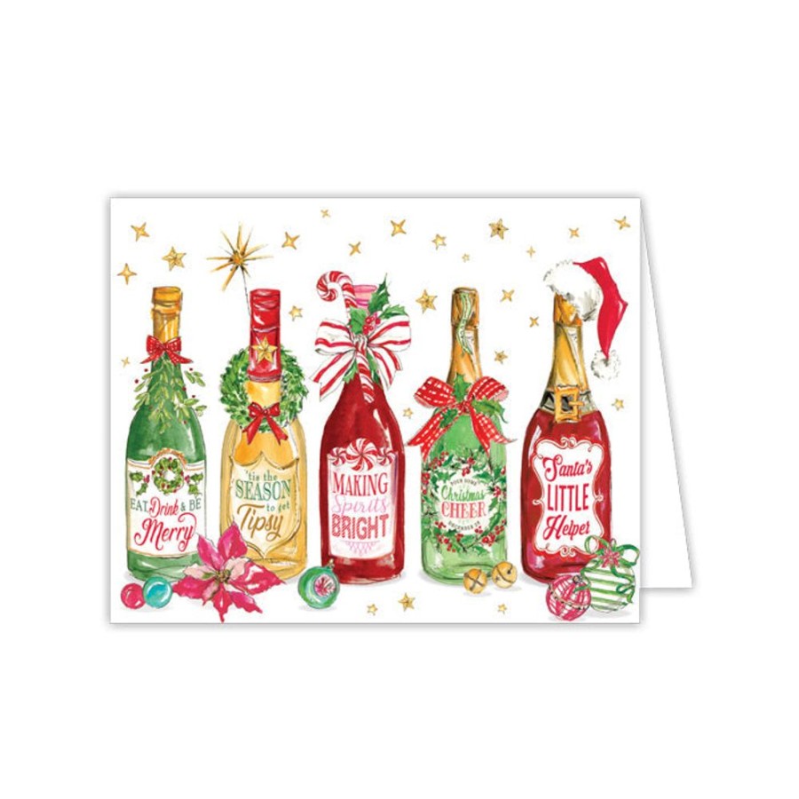 Seasonal Rosanne Beck | Christmas Wine Bottles Greeting Card