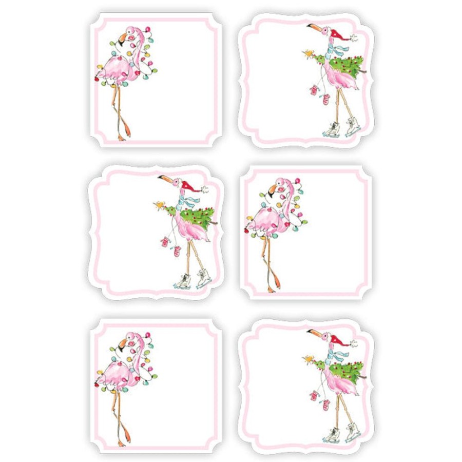 Seasonal Rosanne Beck | Holiday Flamingoes Die-Cut Sticker Sheet