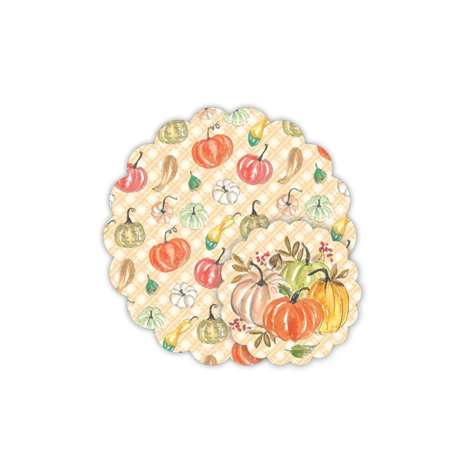 Invitations Rosanne Beck | Assorted Pumpkins And Ghourds Doily Set