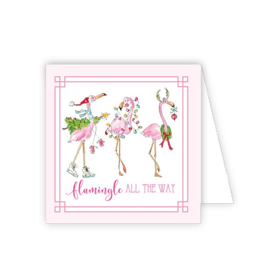 Seasonal Rosanne Beck | Flamingo All The Way Enclosure Card