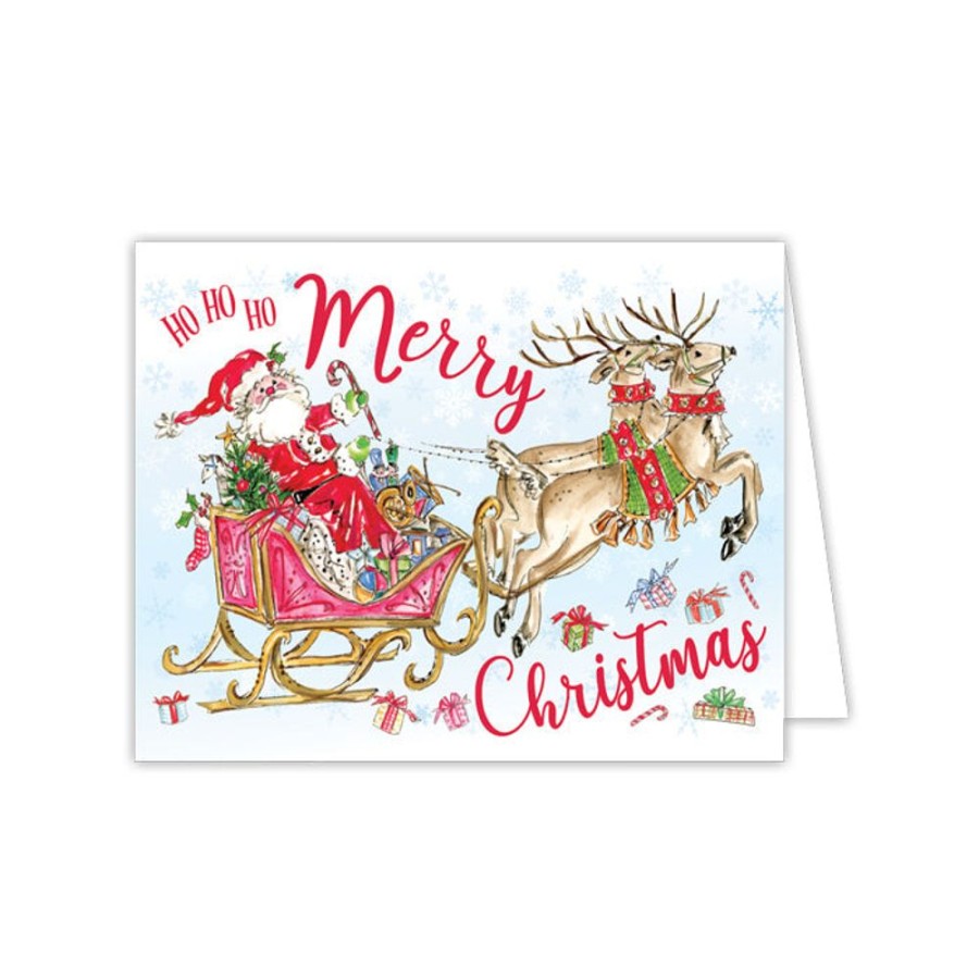 Seasonal Rosanne Beck | Santa Sleigh Greeting Card