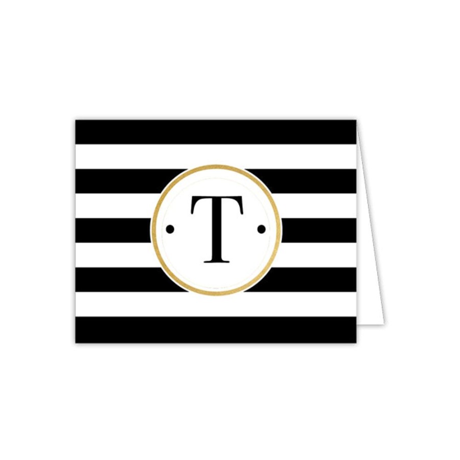 Monograms Rosanne Beck | Black Stripe T Folded Note