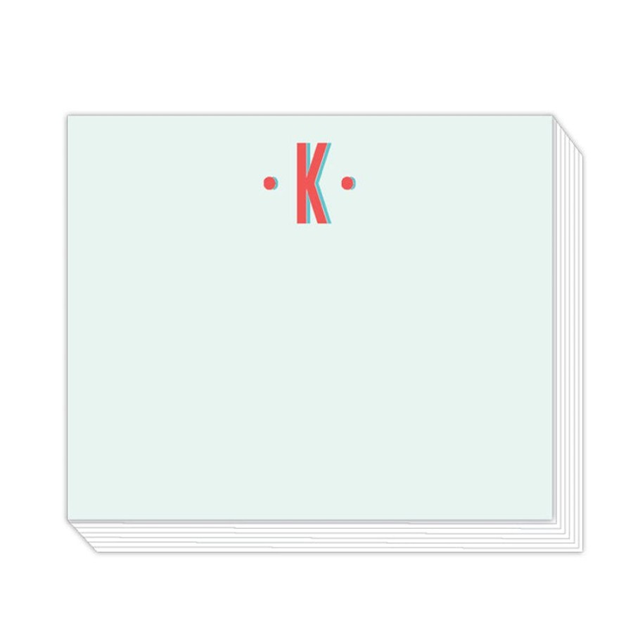 Monograms Rosanne Beck | Color Block Monogram K Notepad