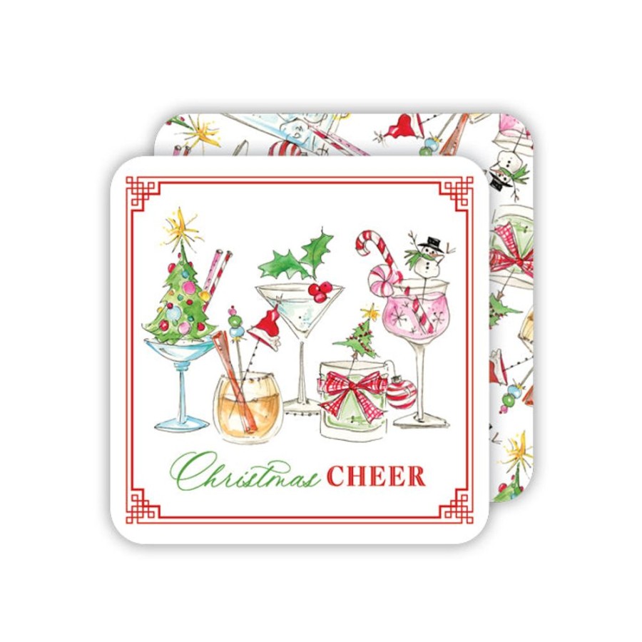 Seasonal Rosanne Beck | Christmas Cheer Cocktails Paper Coasters