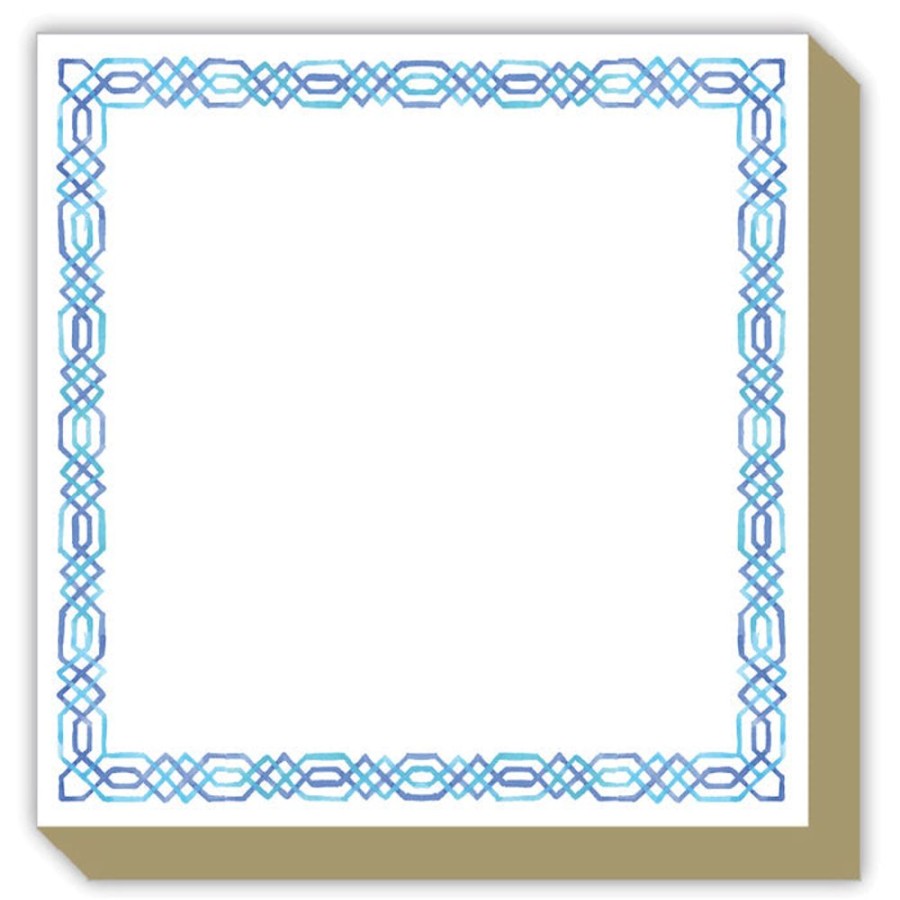 Notes & Pads Rosanne Beck | Blue Handpainted Interlocking Chain Luxe Notepad