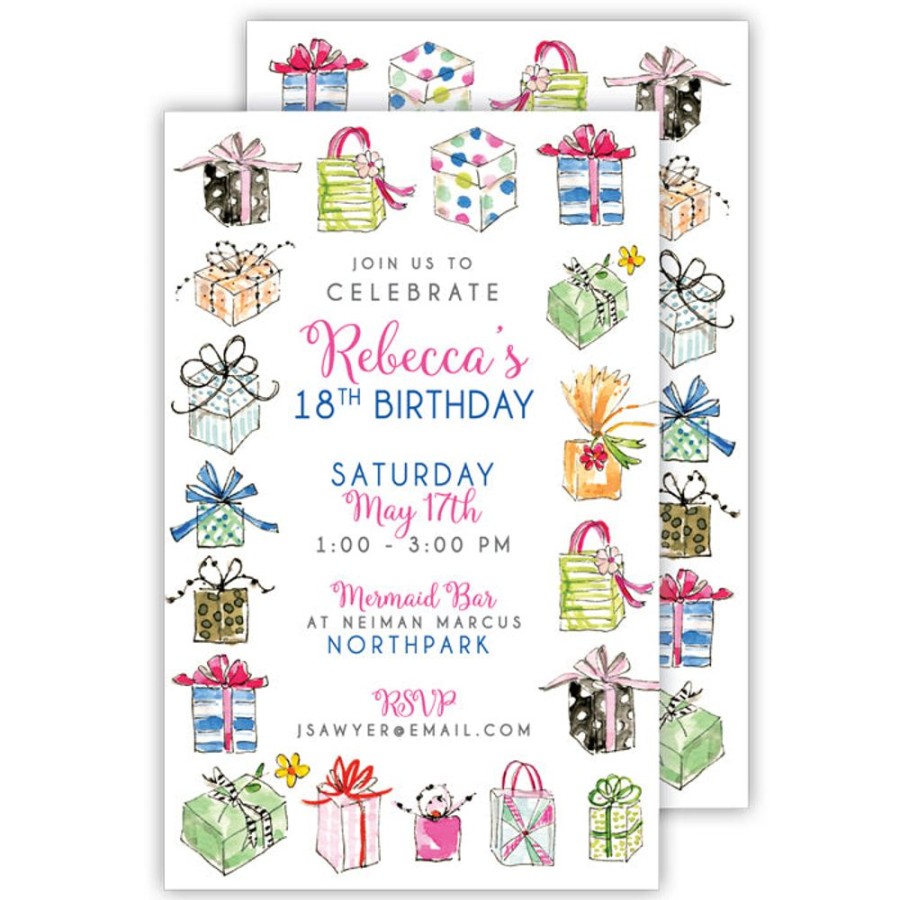 Invitations Rosanne Beck | Pretty Presents Handpainted Large Flat Invitation