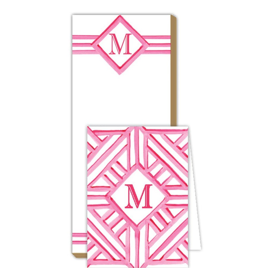 Monograms Rosanne Beck | Lattice Monogram M Notepad Note Set