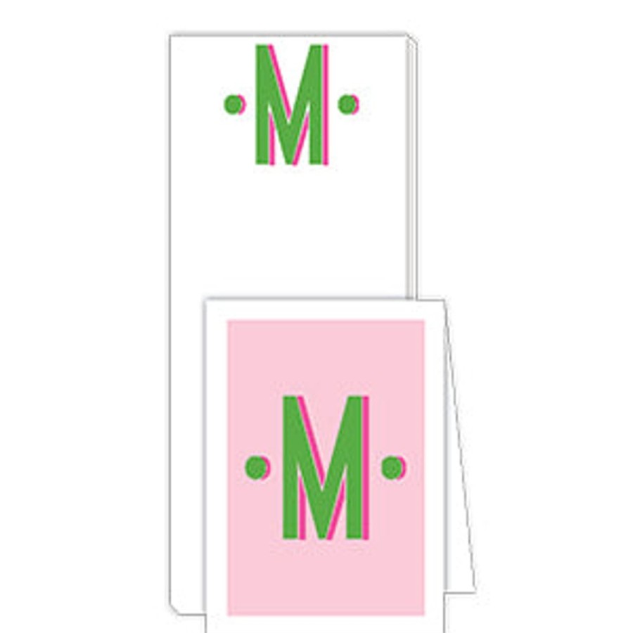 Monograms Rosanne Beck | Color Block Monogram M Notepad Note Set