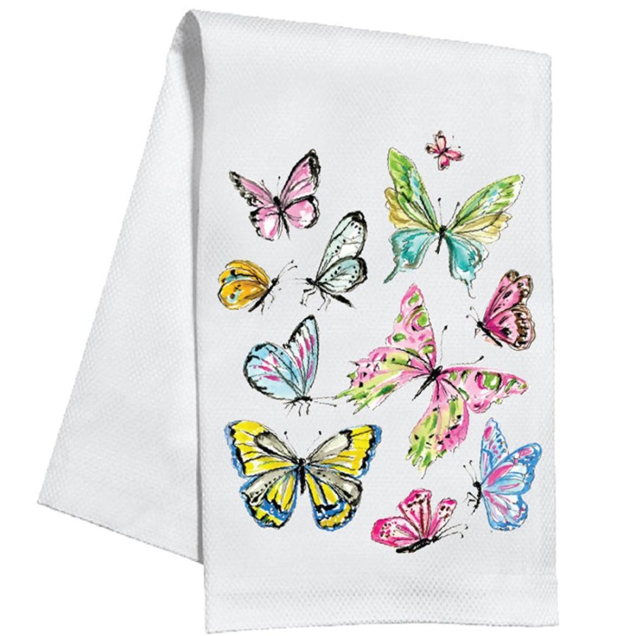 Home & Entertaining Rosanne Beck | Handpainted Butterfly Assortment Kitchen Towel