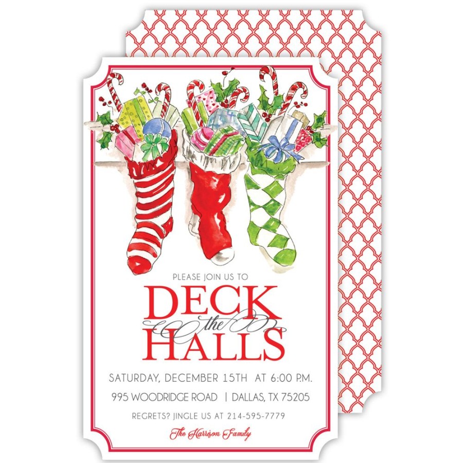 Seasonal Rosanne Beck | Stockings Large Die-Cut Invitation