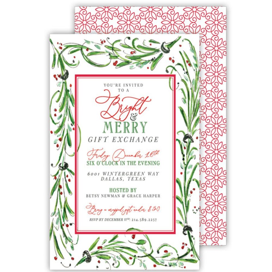 Seasonal Rosanne Beck | Elegant Greenery Rectangle Large Flat Invitation