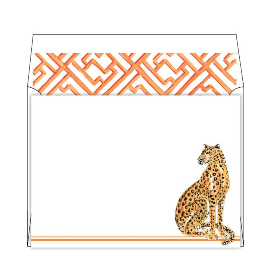 Notes & Pads Rosanne Beck | Handpainted Cheetah Flat Note Stationery