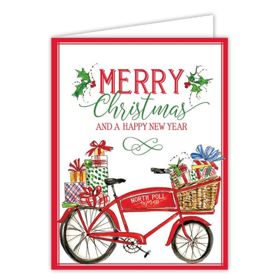 Seasonal Rosanne Beck | Have A Very Merry Christmas And A Happy New Year North Poll Express Bicycle Greeting Card