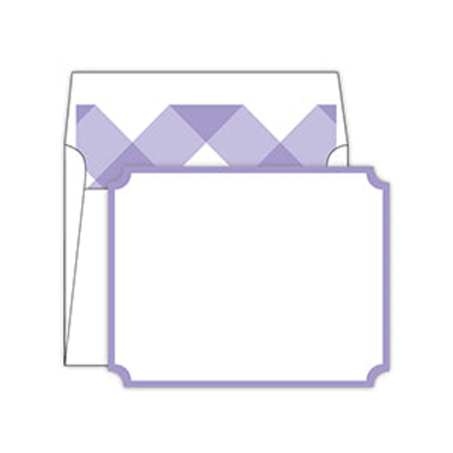 Notes & Pads Rosanne Beck | Lavendar With Buffalo Check Liner Die-Cut Social Set