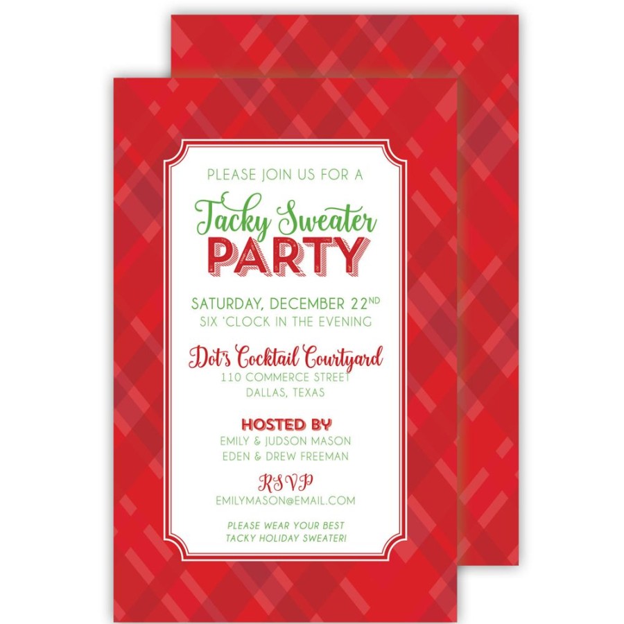 Seasonal Rosanne Beck | Red Pattern Large Flat Invitation