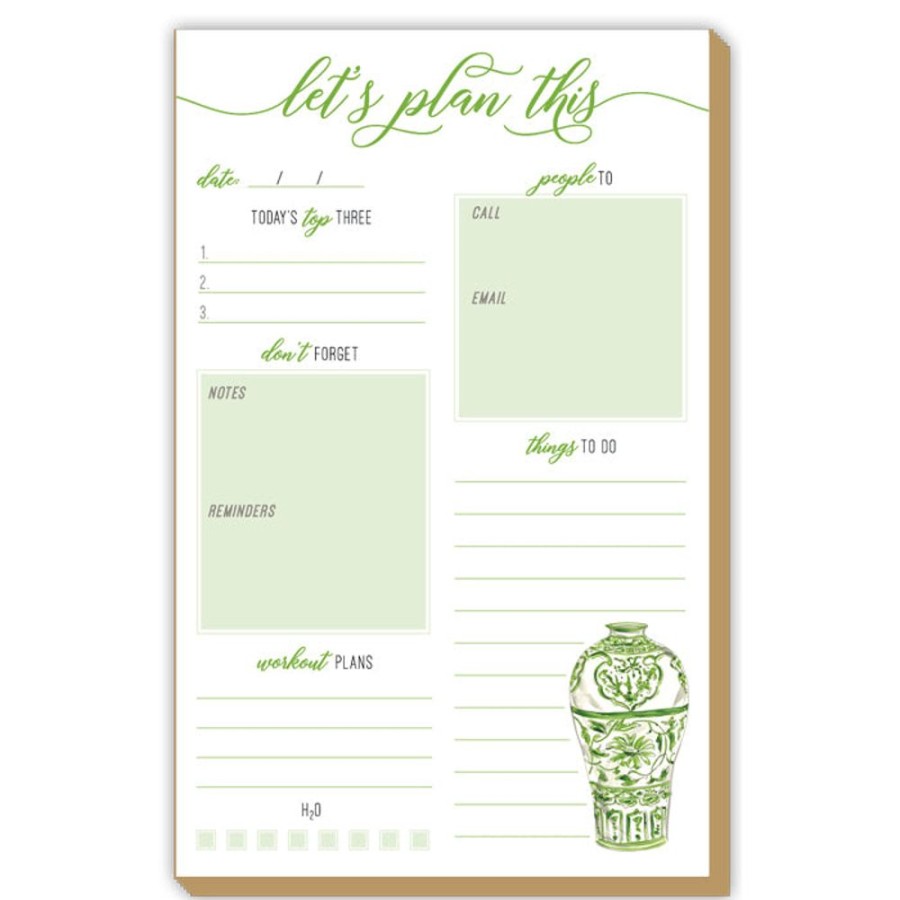 Notes & Pads Rosanne Beck | Let'S Plan This Green Urn Luxe Large Pad