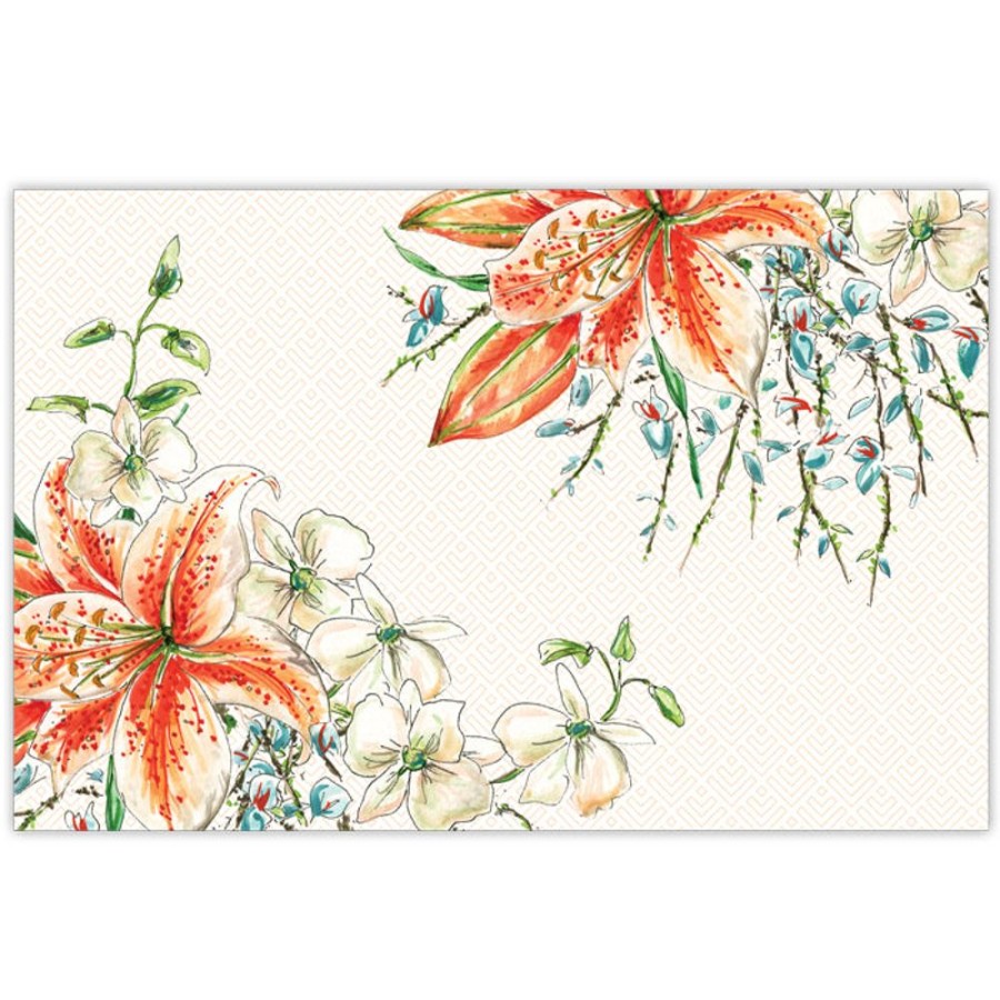 Home & Entertaining Rosanne Beck | Handpainted Tiger Lillies Placemats