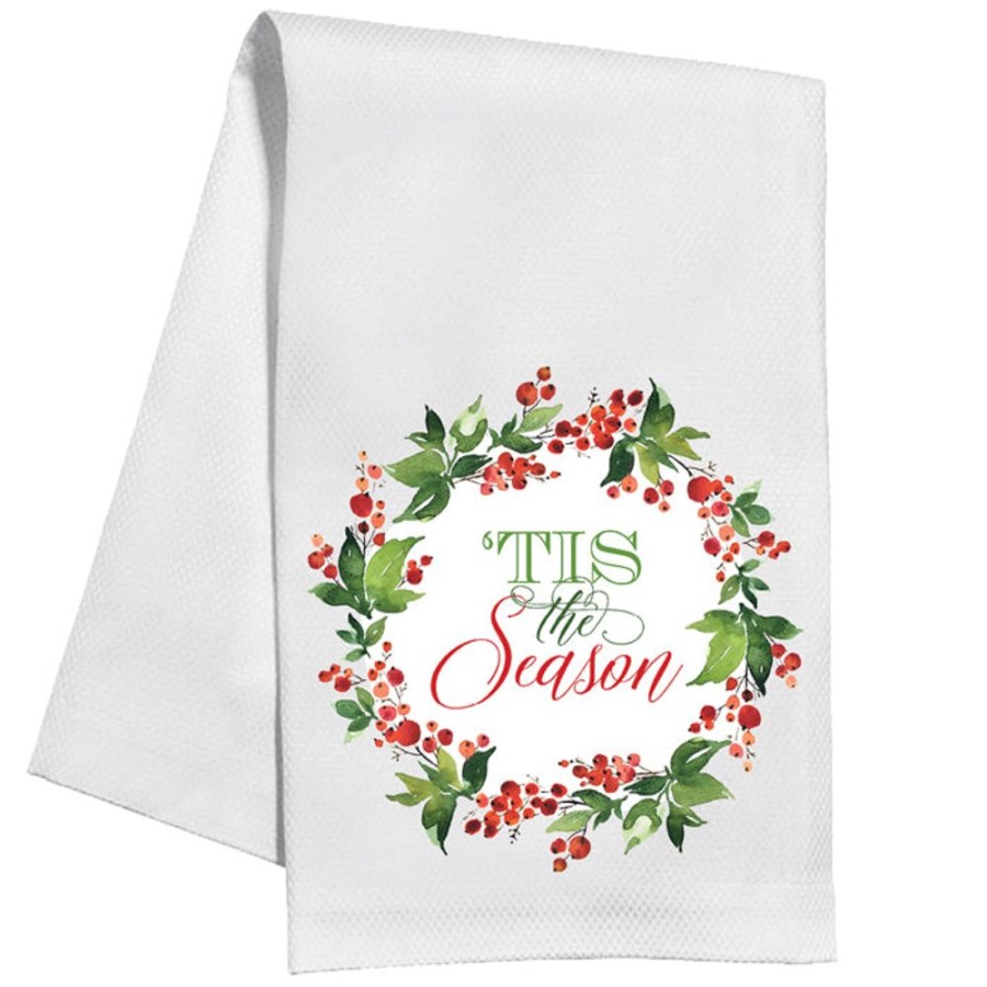 Seasonal Rosanne Beck | Tis The Season Wreath Kitchen Towel