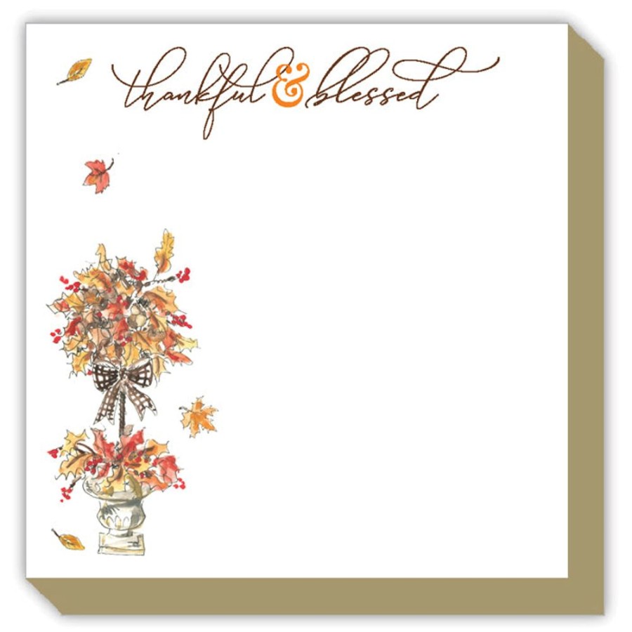 Invitations Rosanne Beck | Thankful & Blessed Floral Topiary Luxe Pad