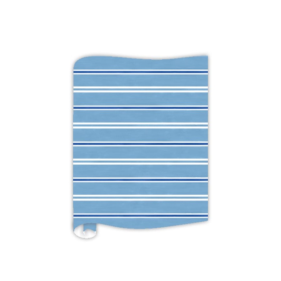 Seasonal Rosanne Beck | Dark & Light Blue Stripe Table Runner