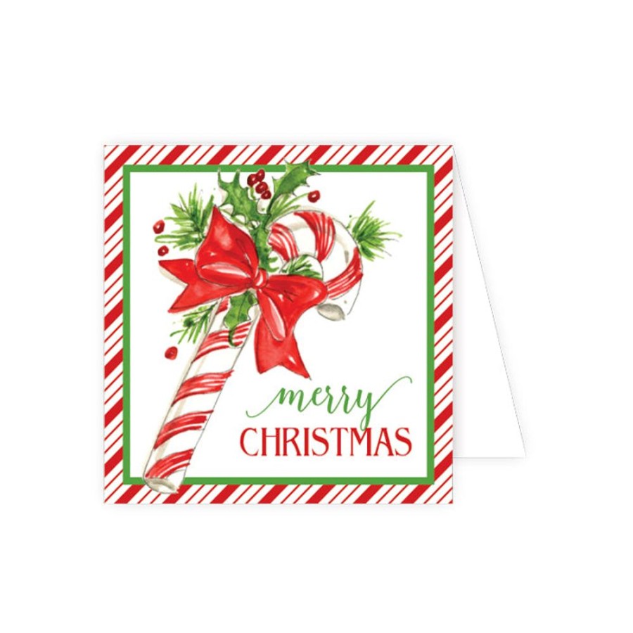 Seasonal Rosanne Beck | Merry Christmas Festive Candy Cane Enclosure Card