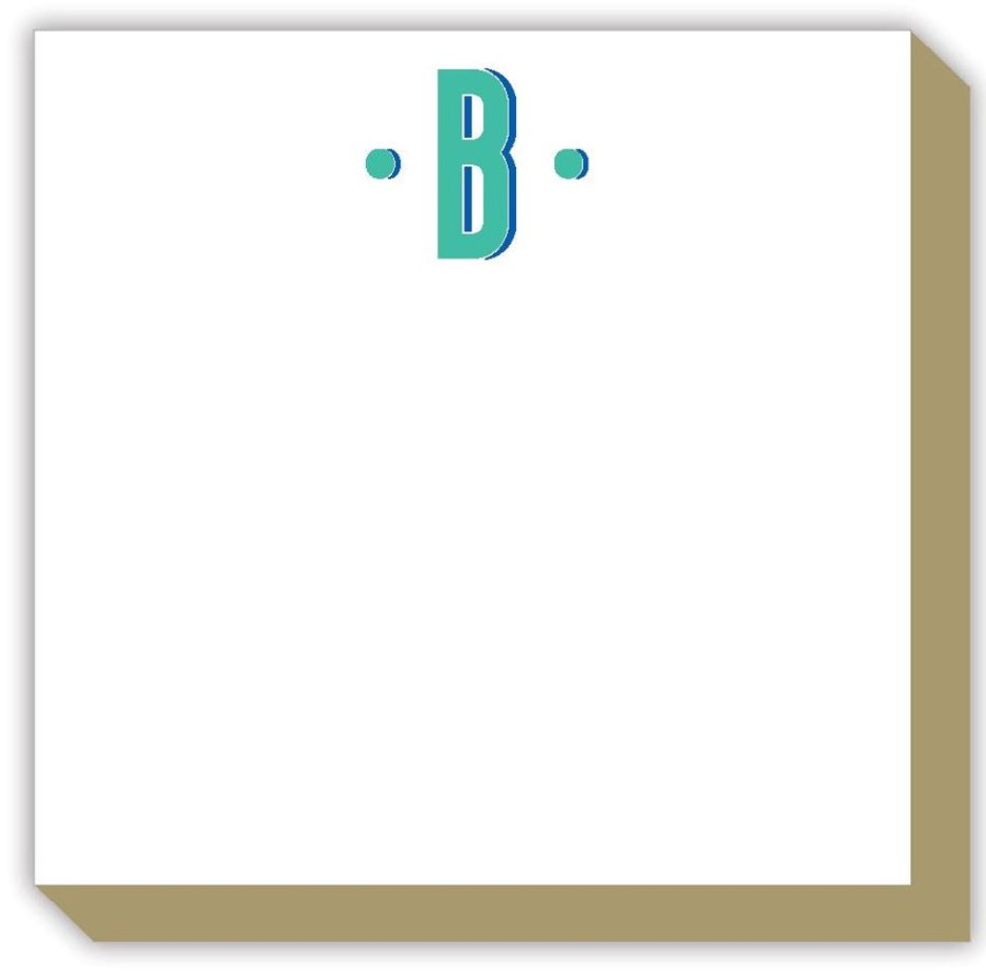 Monograms Rosanne Beck | Color Block Monogram B Luxe Notepad