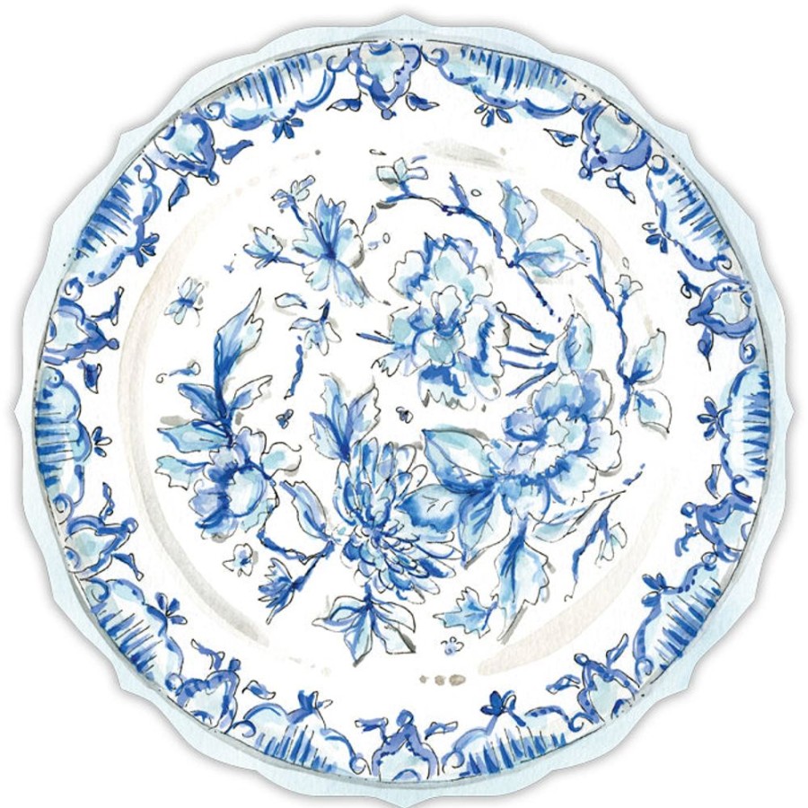 Home & Entertaining Rosanne Beck | Blue Chinoiserie Plate Posh Die-Cut Placemats