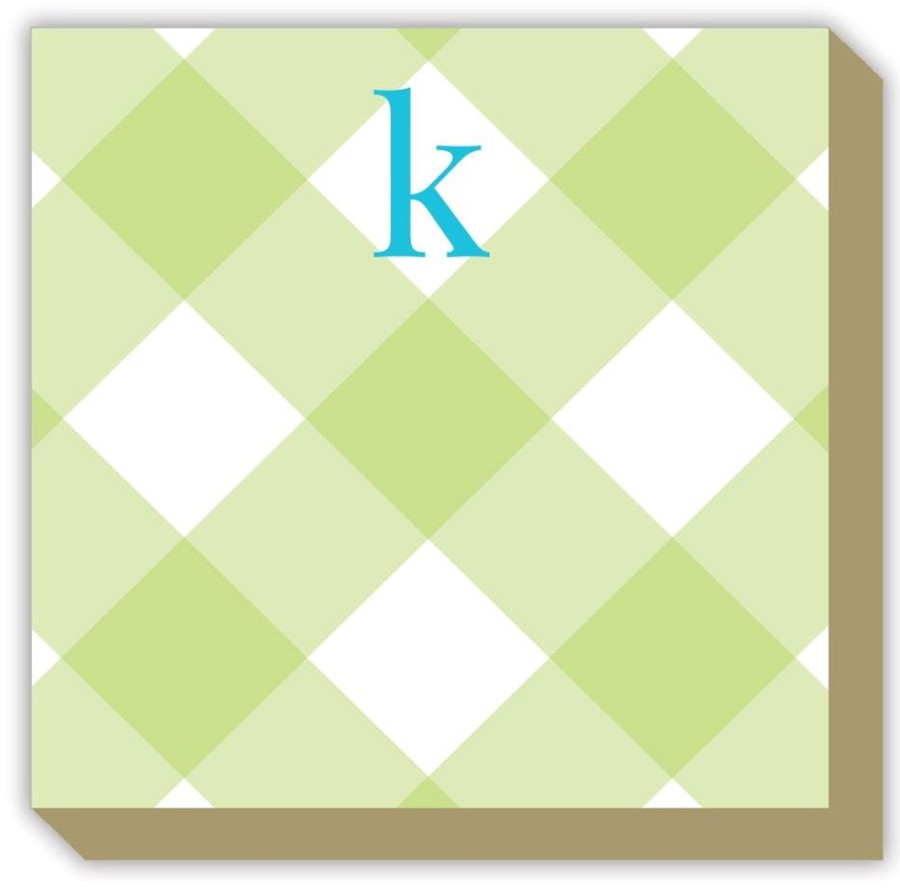 Monograms Rosanne Beck | Buffalo Check K Luxe Notepad