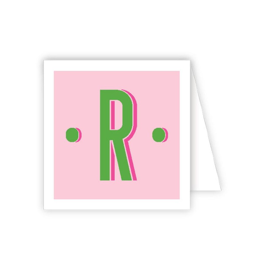 Monograms Rosanne Beck | Color Block Monogram R Enclosure Card