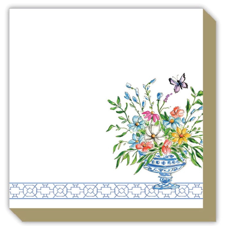 Notes & Pads Rosanne Beck | Blue Wonderland Floral Arrangement Luxe Notepad