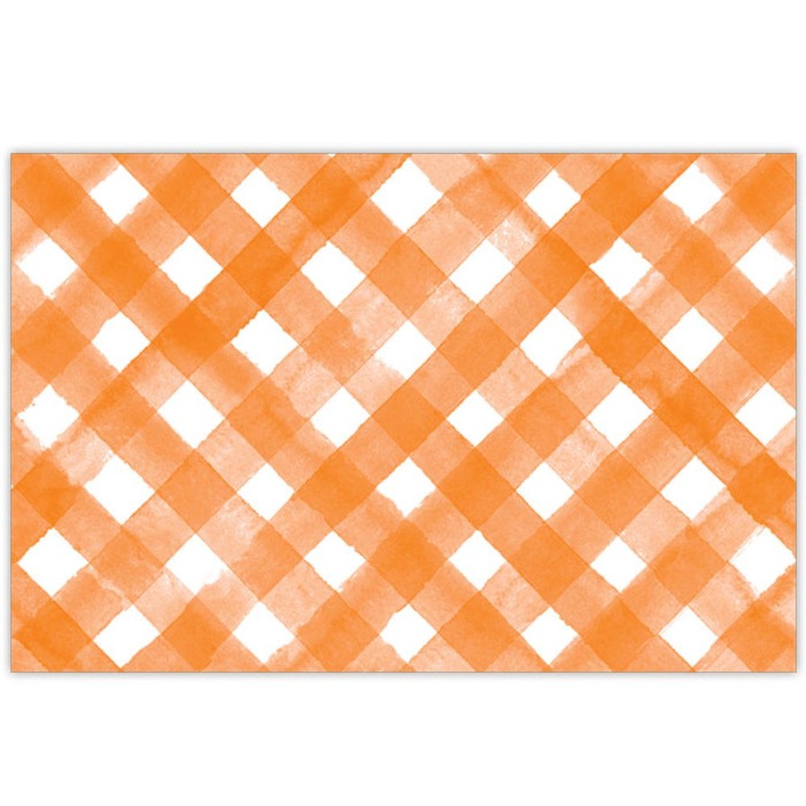 Home & Entertaining Rosanne Beck | Orange Buffalo Check Placemats