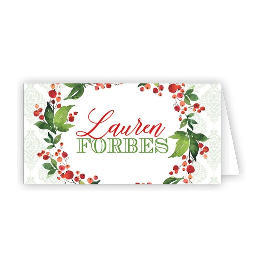 Home & Entertaining Rosanne Beck | Holly Berries Wreath Place Card