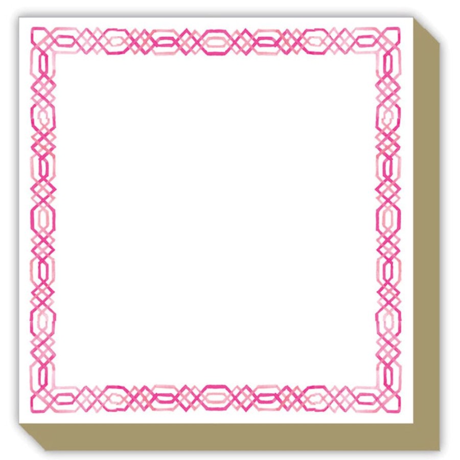 Notes & Pads Rosanne Beck | Pink Handpainted Interlocking Chain Luxe Notepad