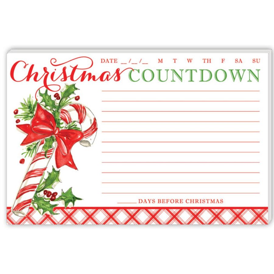 Invitations Rosanne Beck | Christmas Countdown Candy Cane Large Notepad