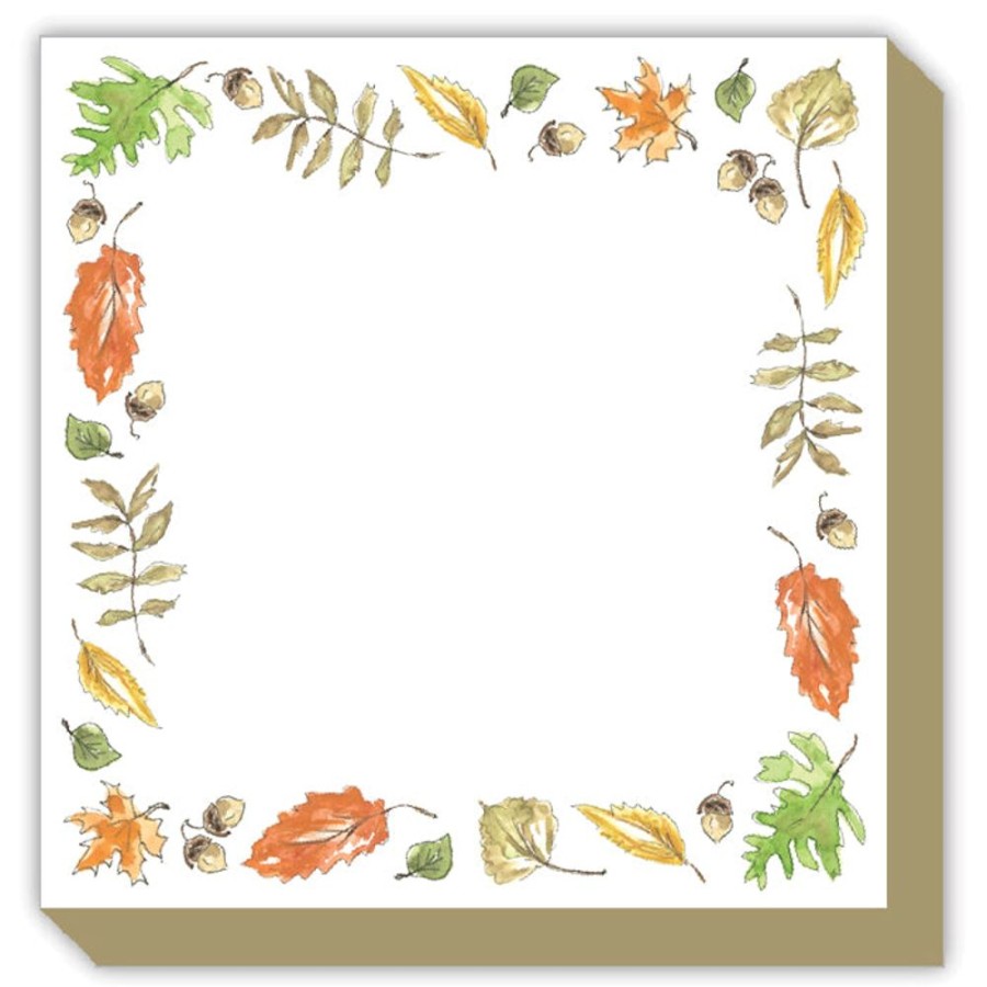 Invitations Rosanne Beck | Fall Leaves And Acorns Border Luxe Pad